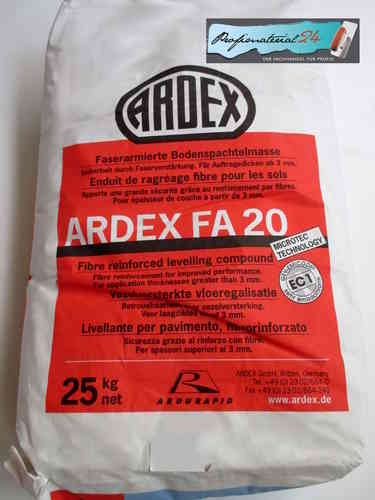 ARDEX FA20 fiber reinforced leveling compound, 25Kg